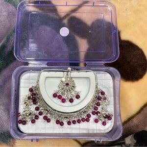 Silver and Purple Jewelry Set